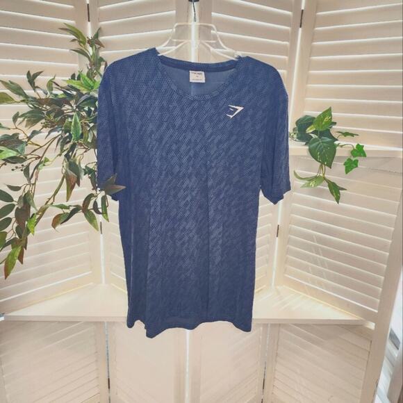 GYMSHARK MENS BLUE T SHIRT SIZE XL - Picture 1 of 5